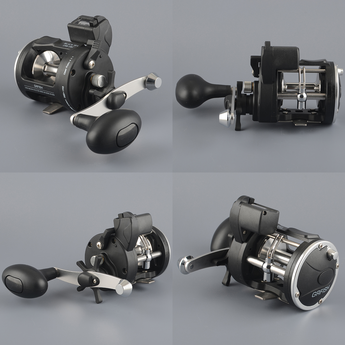 Катушка мульт. Grfish Black Sea 2000TRC (3+1RB, для троллинга, 0.35-260м, 3.8:1,счетчик метры)