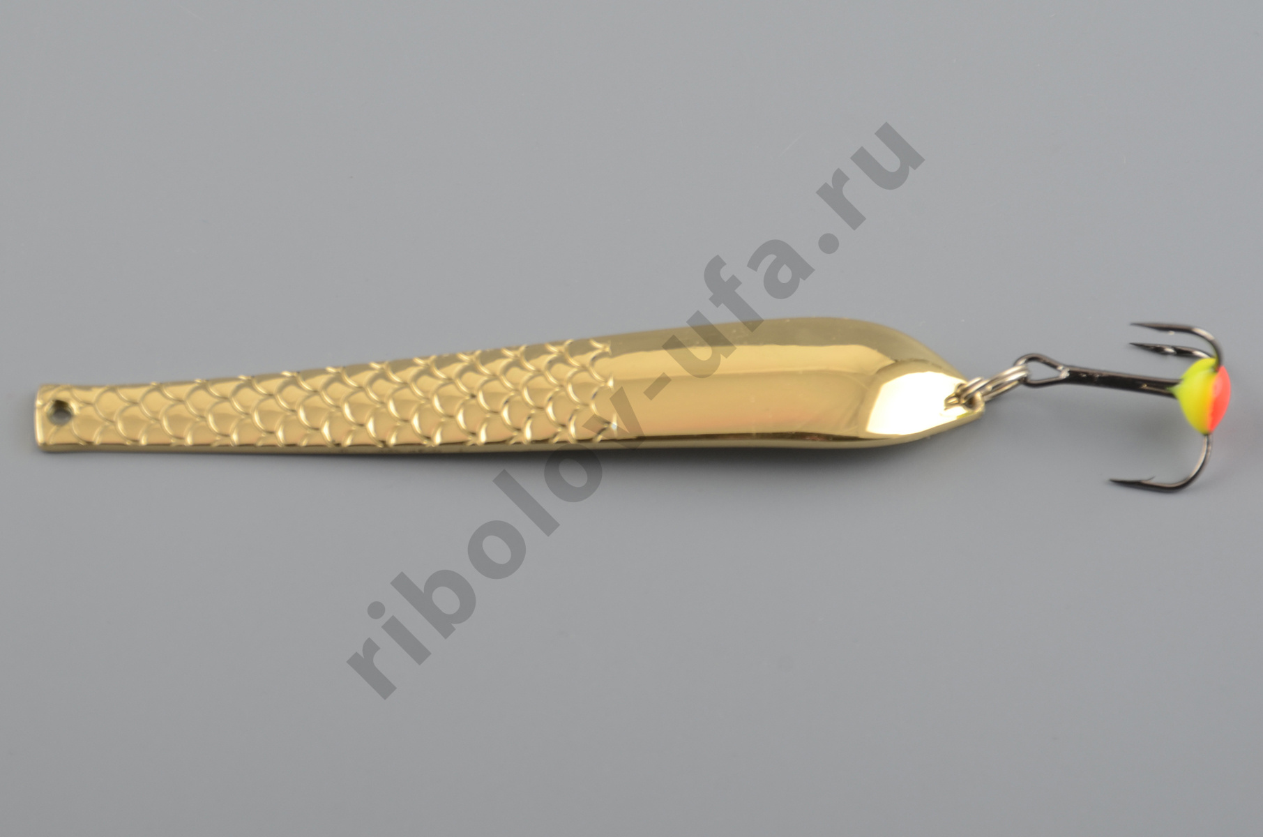 Блесна зимняя Бубнов колеблющаяся Балтийская-2 10 гр. желтая, латунь, ребр., тр. с каплей