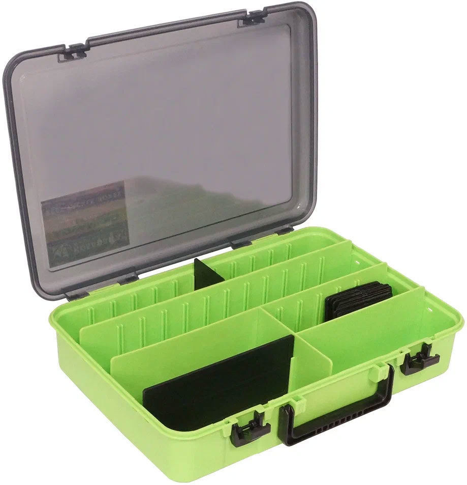 Чемодан Kosadaka 39*27*8см для приманок и снастей, регулируемый, зелёный