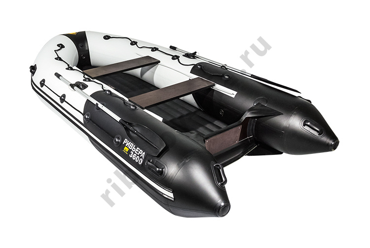 Лодка Ривьера 3600 НДНД гидролыжа комби светло-серый/черный