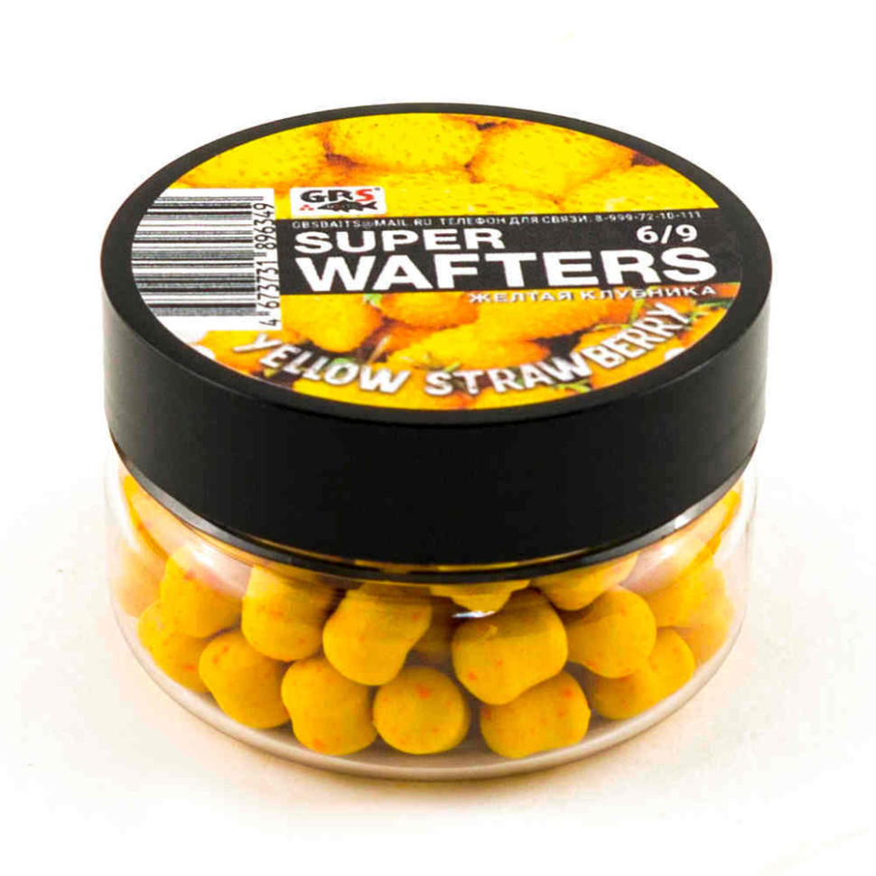 Вафтерсы (wafters) GBS нейтральной плавучести 6x9мм Желтая Клубника