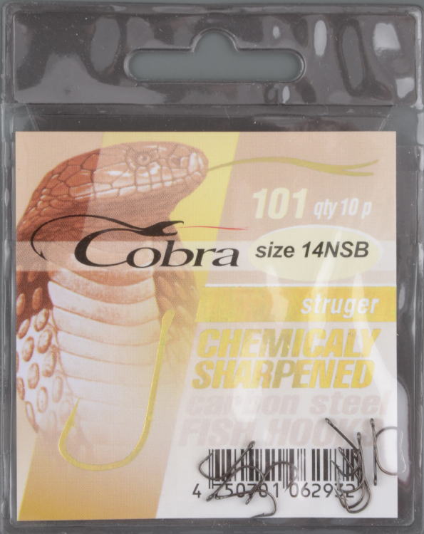 Одинарные крючки Cobra STRUGER сер.101 разм.014