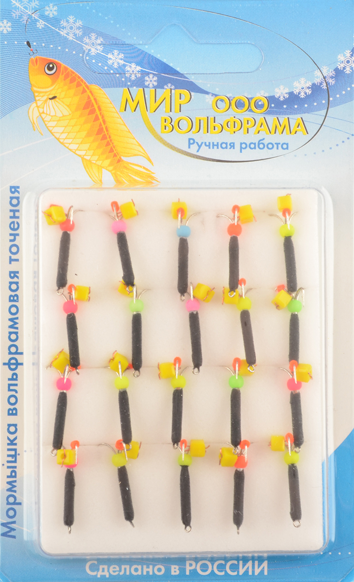 Мормышка Мир Вольфрама Черт сырный кубик подвесной д. 2 мм, дл 12мм