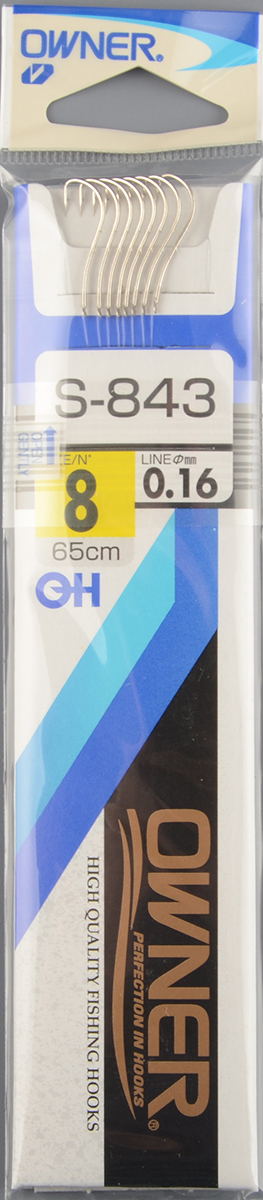 Крючок с поводком Owner S-843 №8 (56921) 0,16