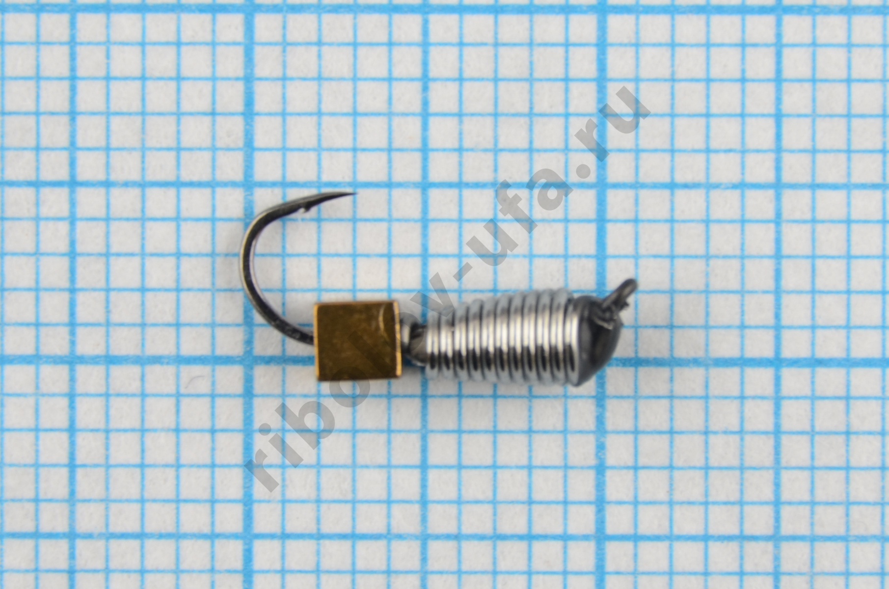 Мормышка Владимирский вольфрам Капля рифленая серебро с кубиком золото 2мм 0,3гр