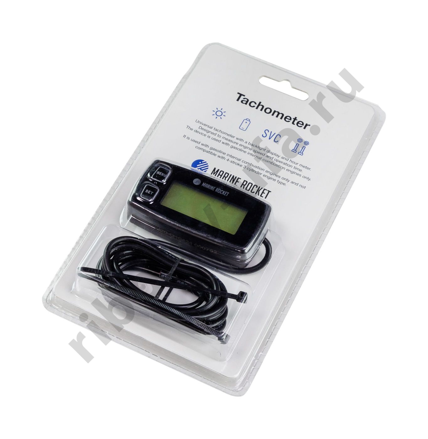 Тахометр универсальный со счетчиком моточасов с подсветкой и сменной батарейкой