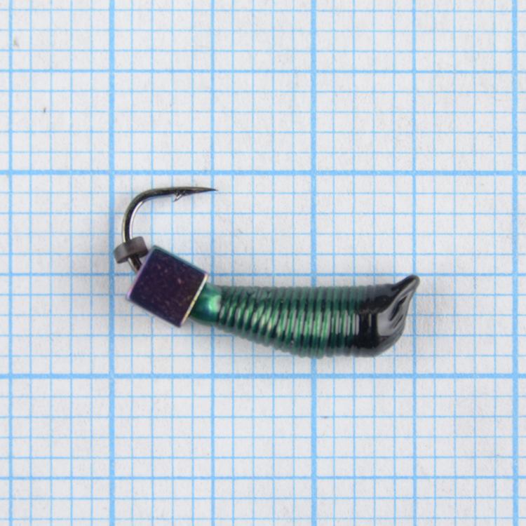 Мормышка вольфрам. Санхар Ручейник №7 кубик хамелеон,2.5/9.5 мм, 0.9гр красный (10 шт/уп)