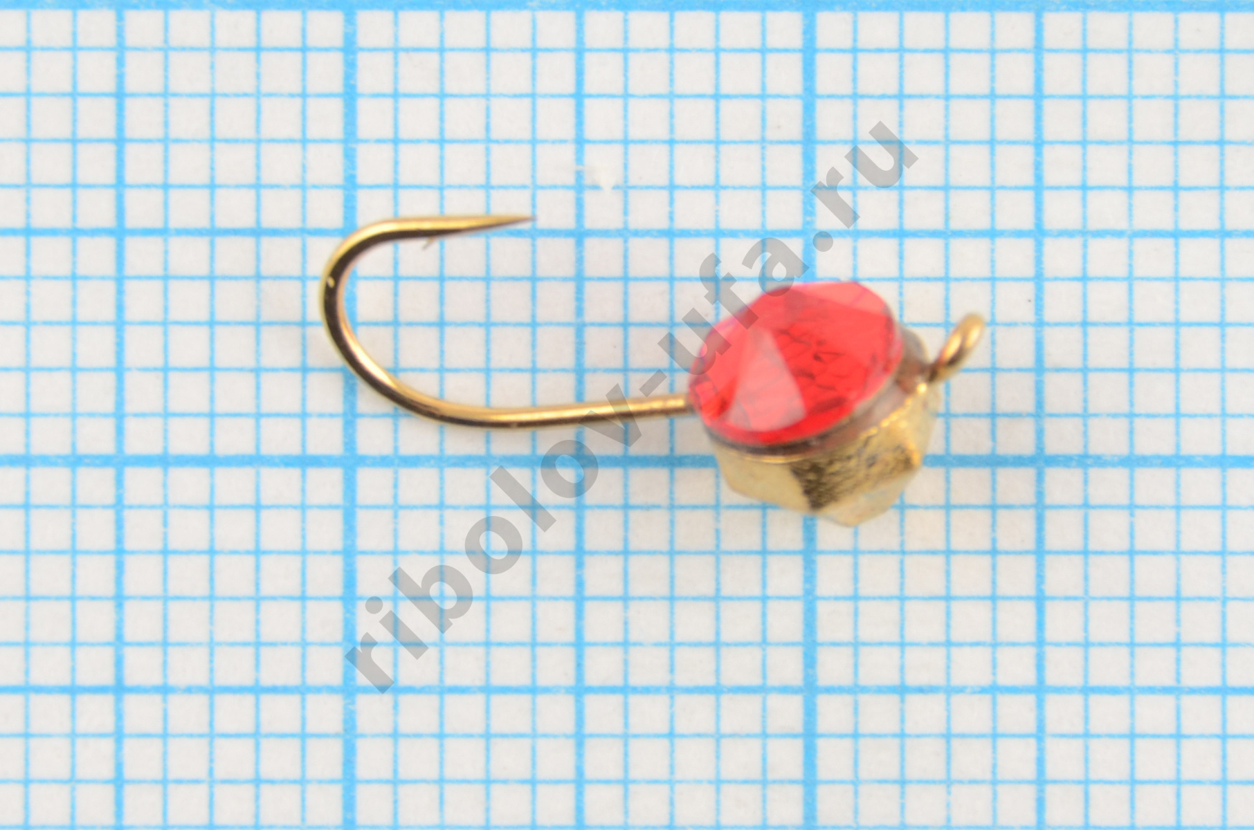 Мормышка вольфрам Bravo Fishing Шар с ушком, грань и Swarovski 5.0 мм 0.90 гр Go-красный