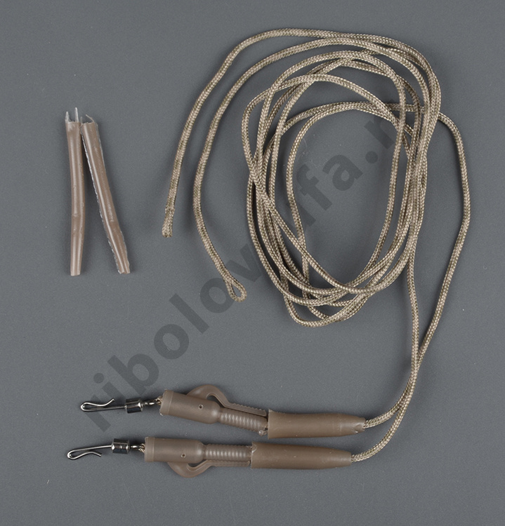 Монтаж Лидкор Три Кита безопасная клипса с быстросъемом + хвостовик 70 см, коричн. (2 шт/уп) 