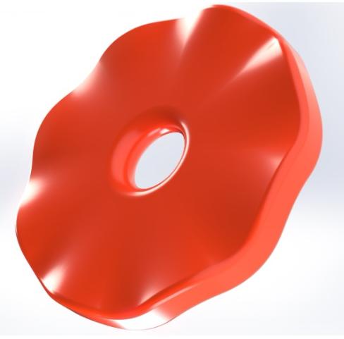 Пайетка "Ананас" красный Fluo 4,5х0,7мм 