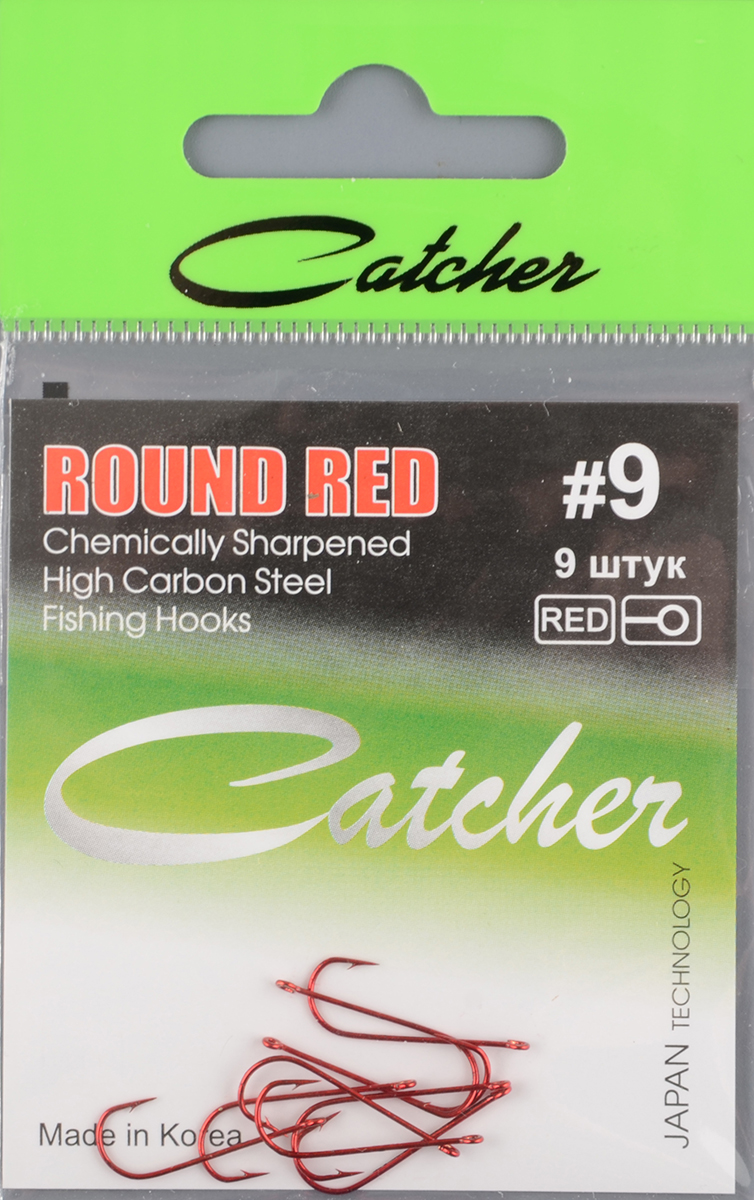Одинарные крючки Catcher Round Red № 9