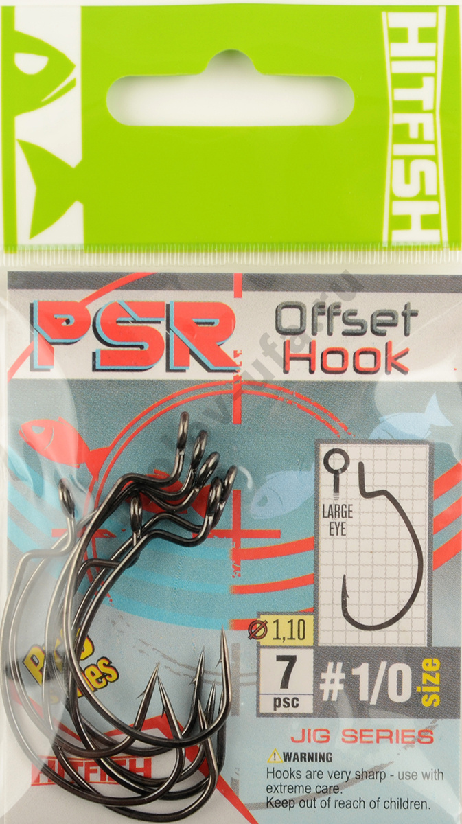 Офсетные крючки Hitfish PSR offset # 1/0