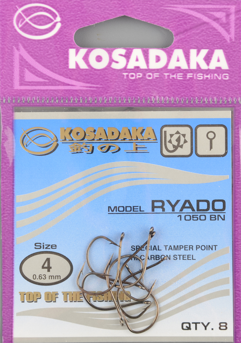 Одинарные крючки Kosadaka Ryado BN №4