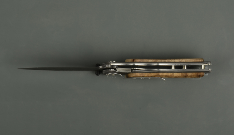 Нож складной Kosadaka N-F37W 20.5/12.0 см, дамасский, с деревянной накладкой