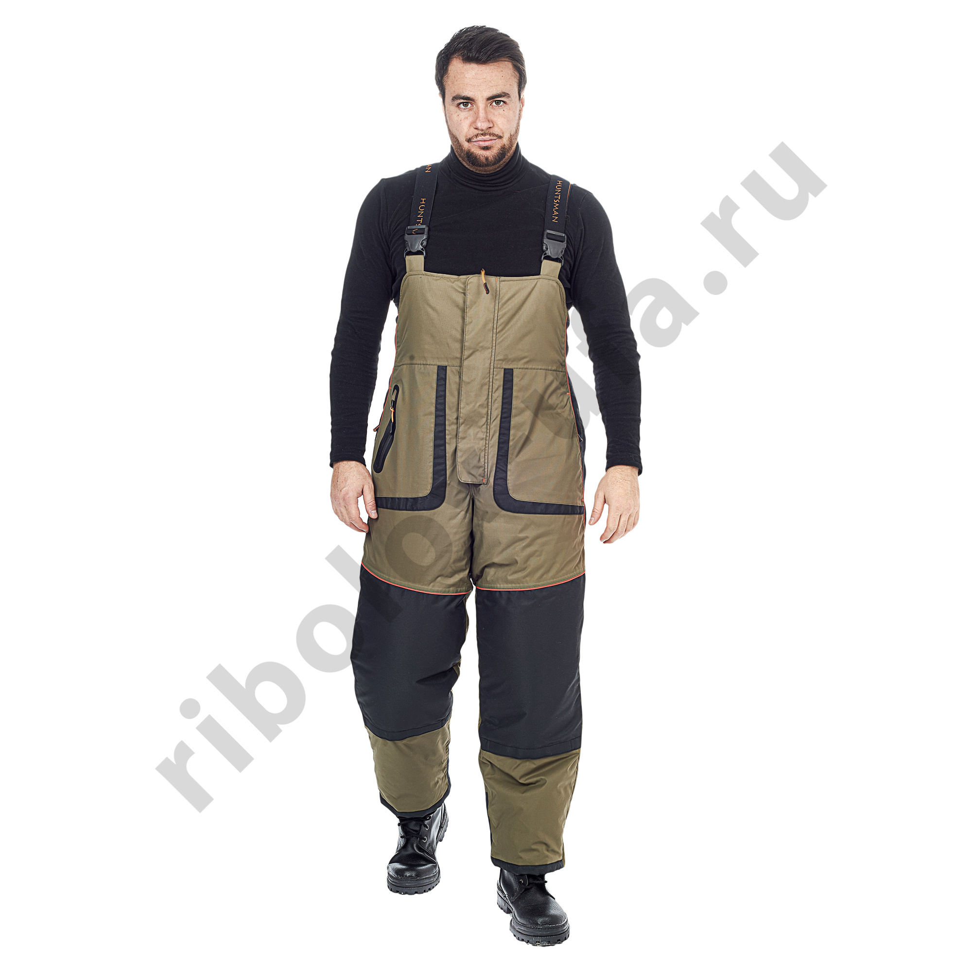 Костюм зимний Huntsman Siberia Lux цв.Хаки/Черный ткань Breathable р. 56-58 рост 182-188 (РР)