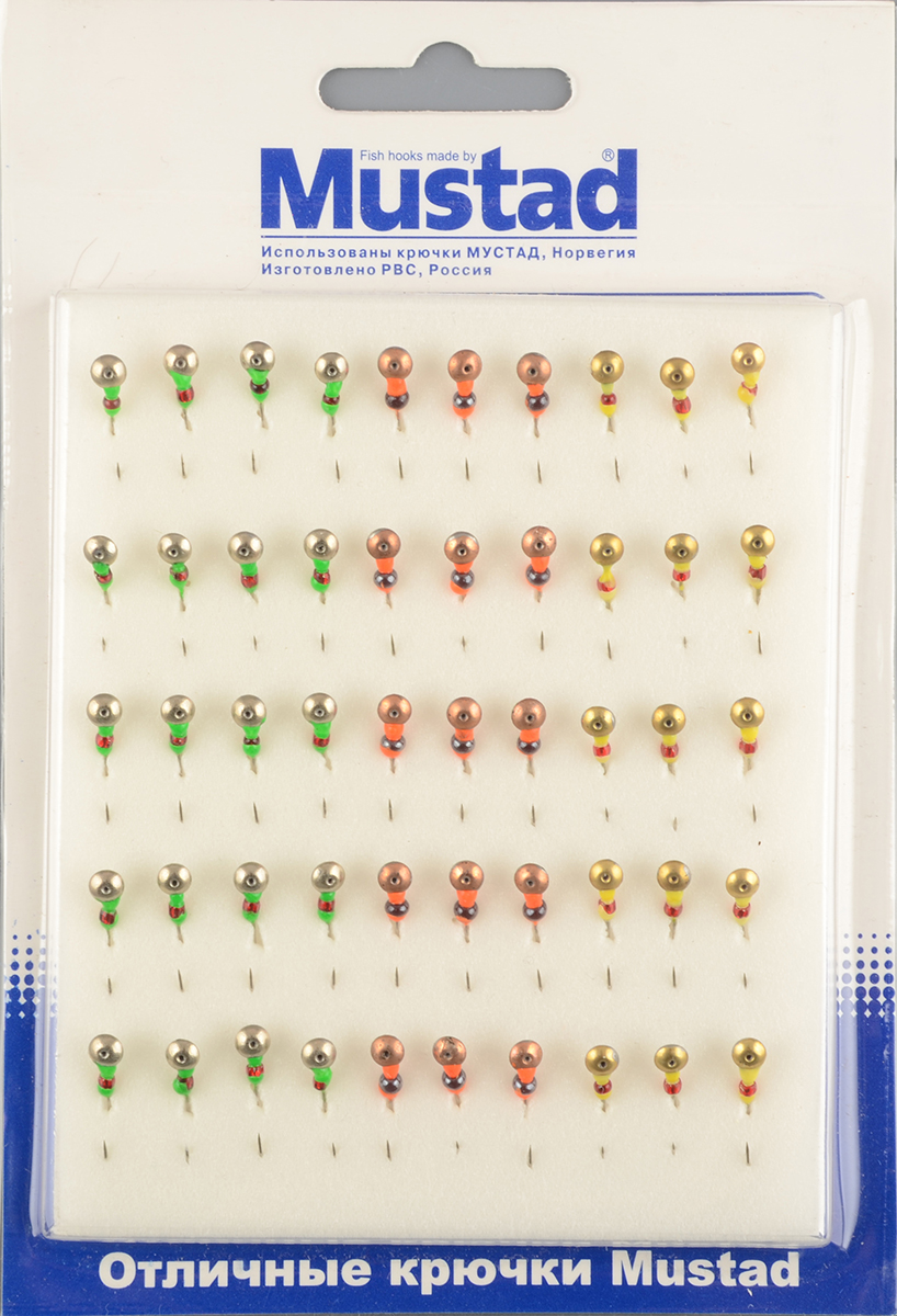 Набор мормышек РВС тип 12 шарик Ф4 + фосфор (уп.50шт)