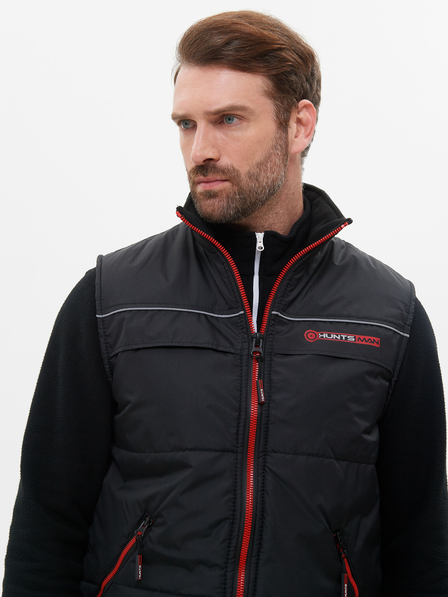 Жилет утепленный Huntsman Беркут цв. Черный ткань Дюспо р. 48-50, рост 176