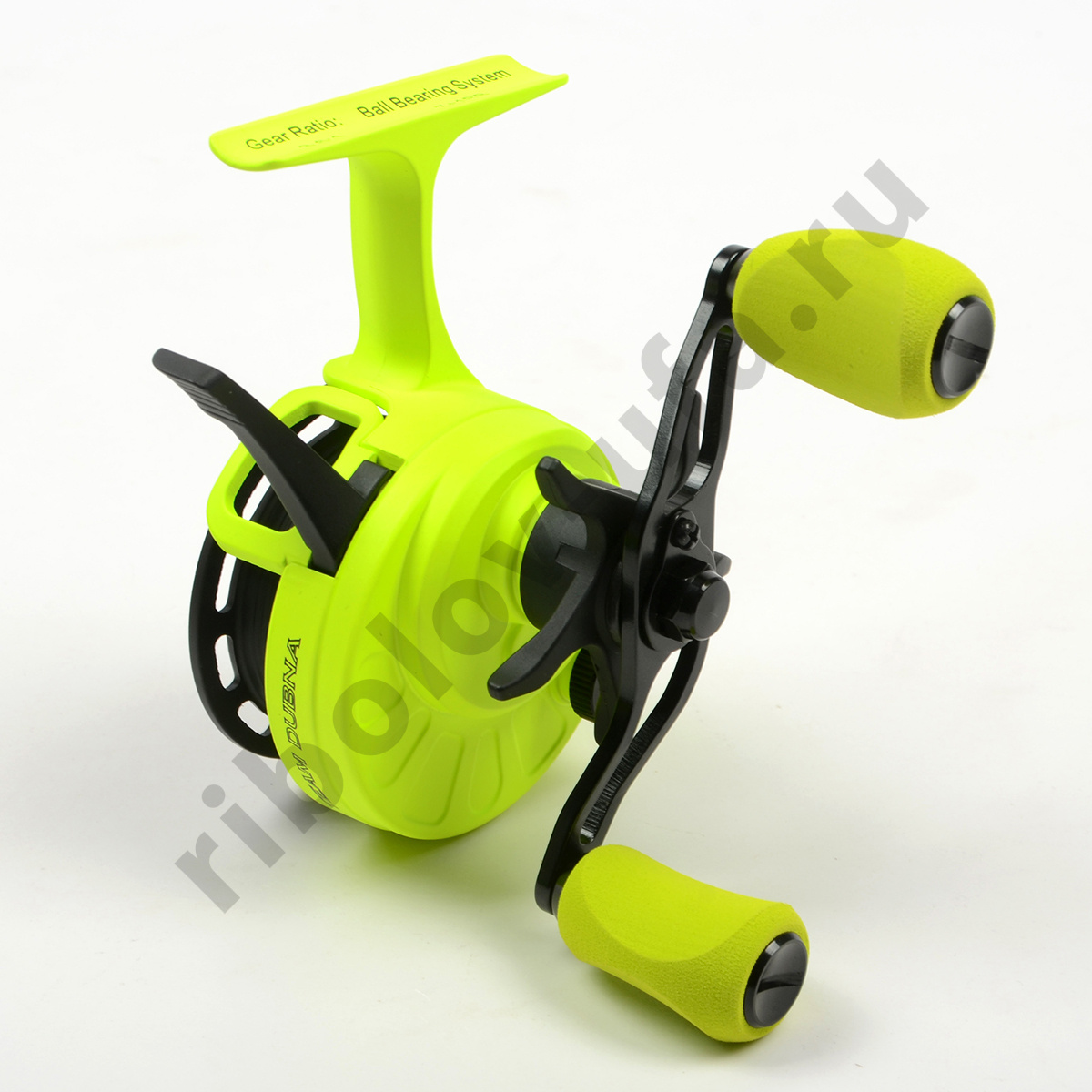 Катушка зимняя мульт. Jig It Team Dubna Vib Special G2, Lime left hand