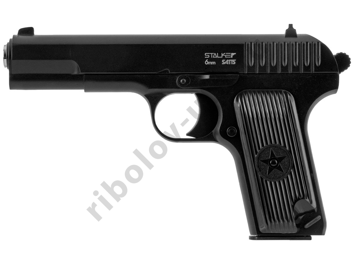 Пистолет пневм. Stalker SATTS Spring (TT) + имитатор ПБС  кал 6мм, мет.корп