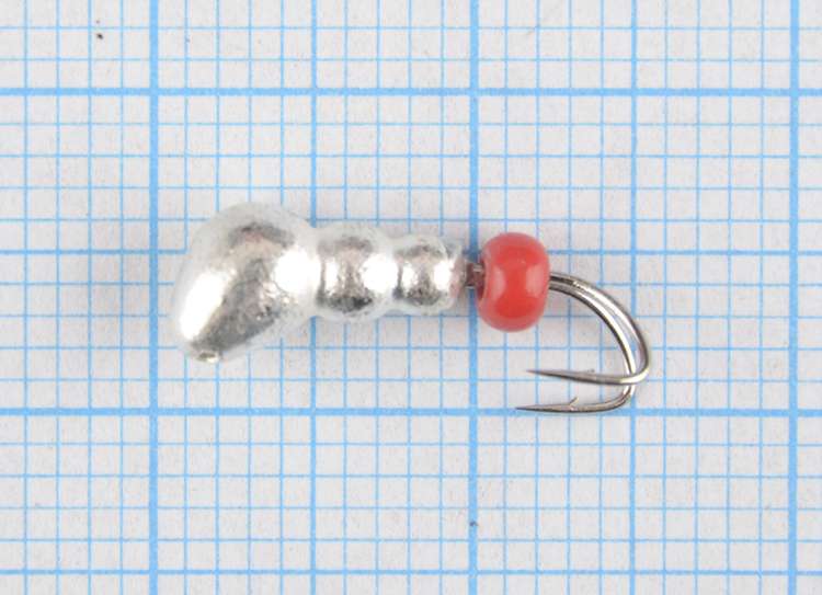 Мормышка вольфрам Bravo Fishing Муравей с отверст. коза 4.0 мм 1,30гр Sil с бисером