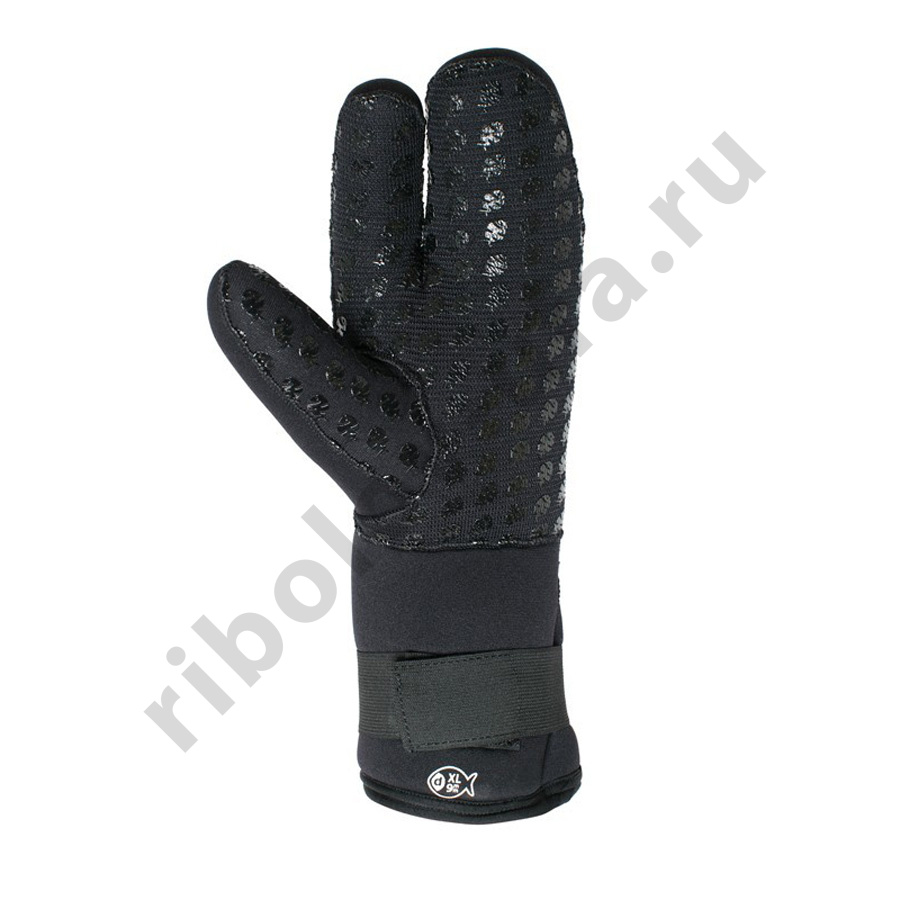 Рукавицы трехпалые Scorpena D - 8 мм, черные, XXL