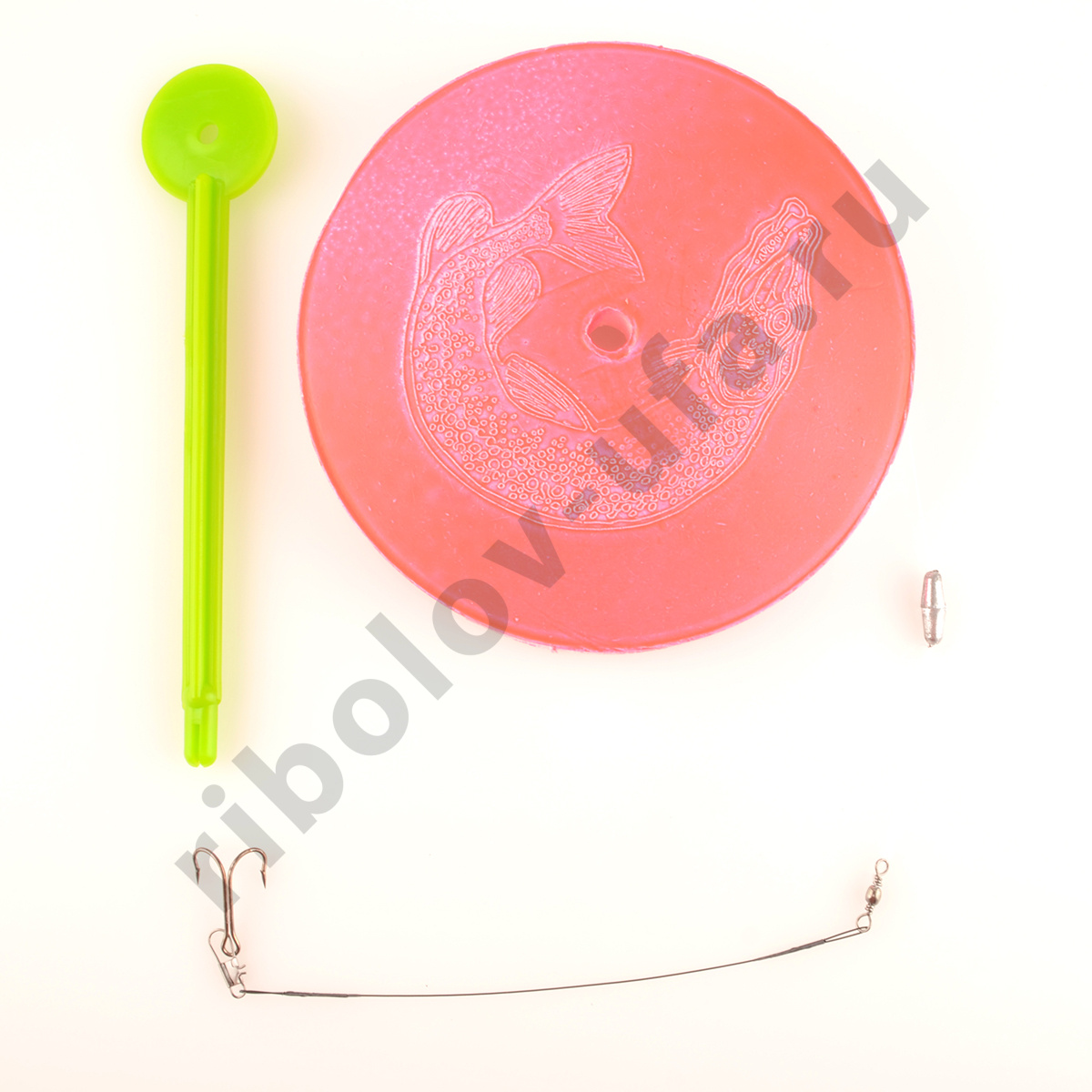 Кружок рыболовный West Man оснащенный d145мм (леска 0,3мм-10м, поводок 20см, оливка 4гр, двойник)