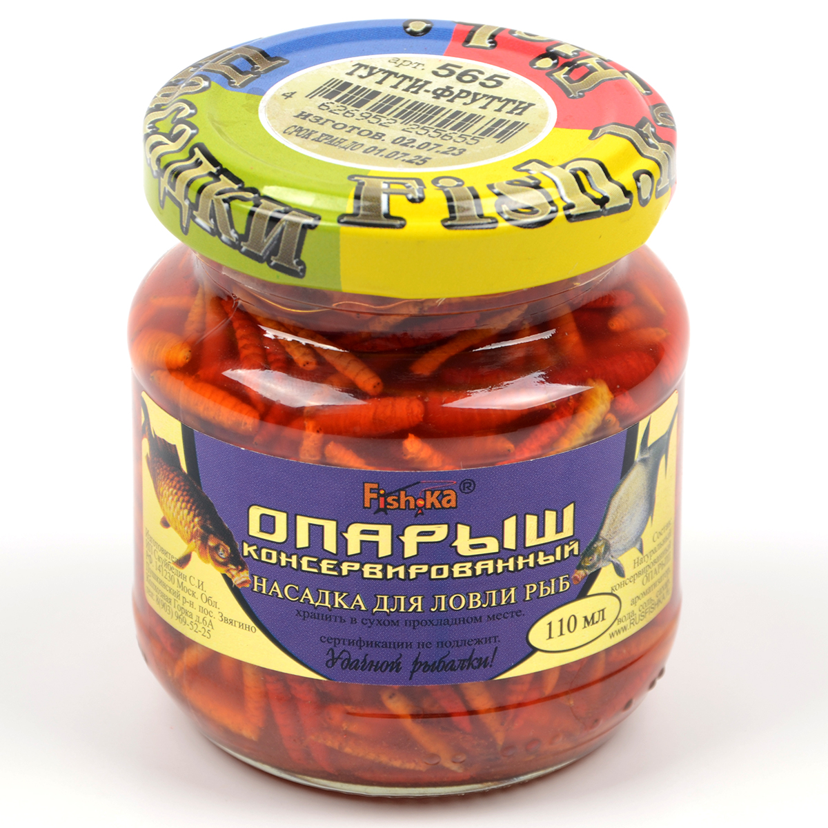 Насадка Fish.ka Опарыш консерв. Тутти-фрутти 110мл стекл/б