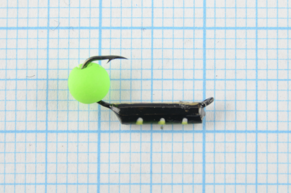 Мормышка вольфрам. Санхар Столбик №1 флуоресцентный шар, 1.5/7 мм, 0.38гр латунь (10 шт/уп)