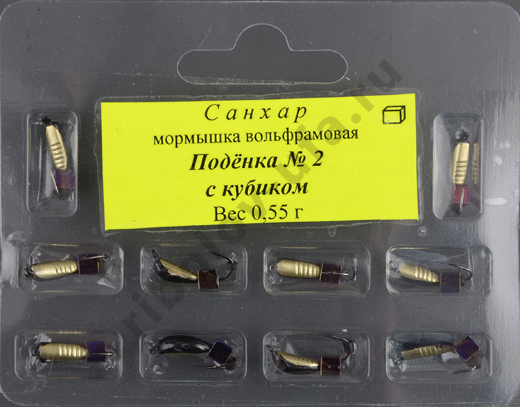 Мормышка вольфрам. Санхар Поденка №2 кубик хамелеон хамелеон, латунь (10 шт/уп)