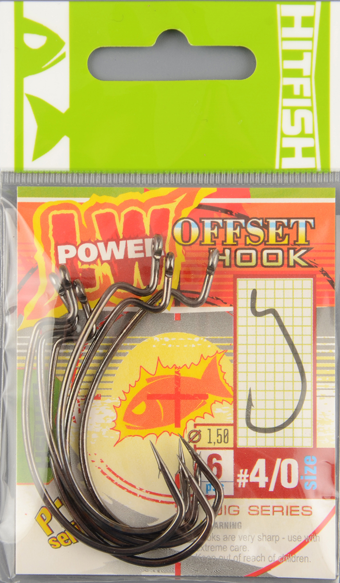 Офсетные крючки Hitfish LW Power offset hook 4/0