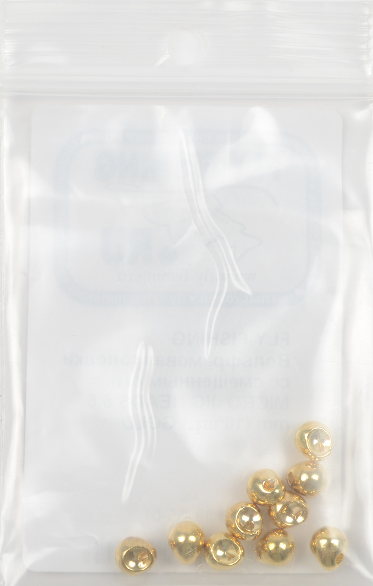 Вольфрамовые головки Fly-Fishing со смещенным отв. Micro Jig Heads 5.5 mm (10 шт.) Gold