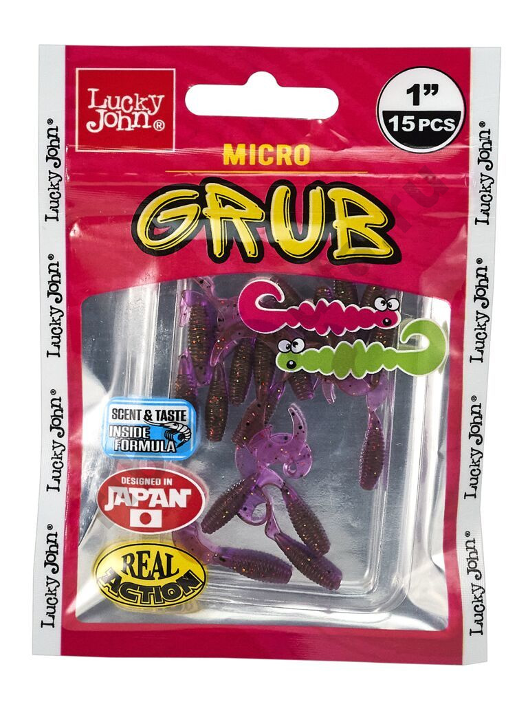 Силиконовая приманка Lucky John Pro Series Micro Grub 1.0in 2.5см /S13