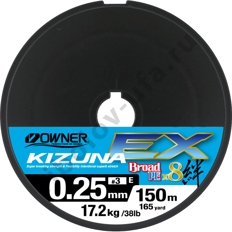 Шнур плетёный Owner Kizuna Broad PE X8 150m multicolor 0,25mm, 17,2kg