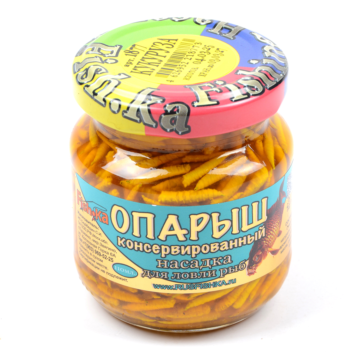 Насадка Fish.ka Опарыш консерв. Кукуруза 110мл стекл/б