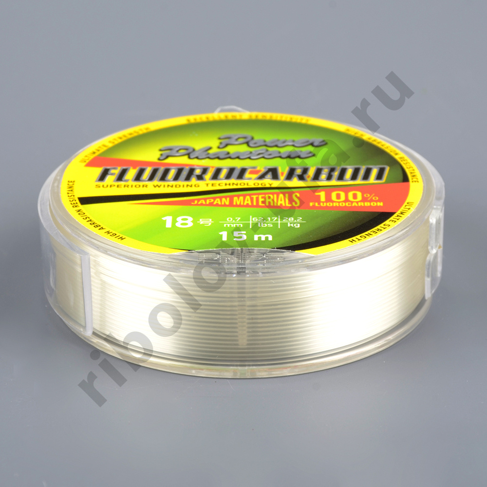 Леска Power Phantom Fluorocarbon, 15м, 0.70мм, 28.2кг, прозр.
