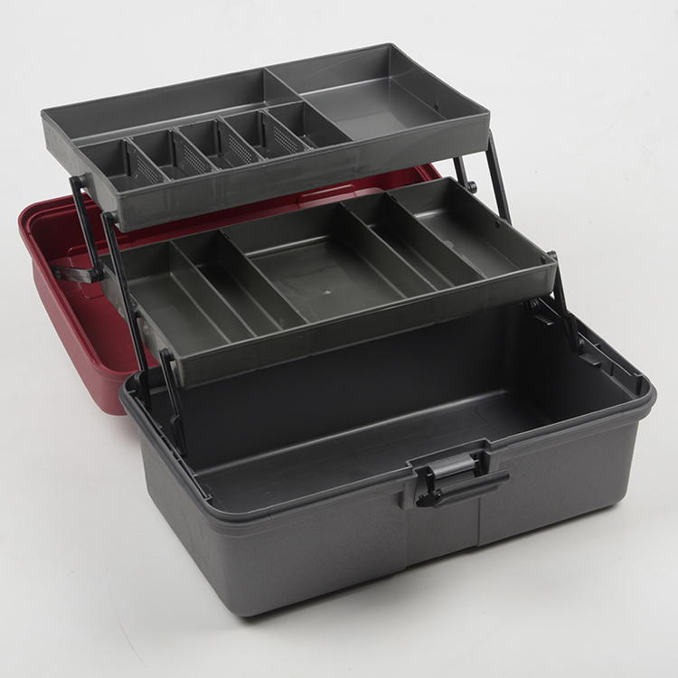 Ящик рыболовный Helios 2-х полочный, цв. красный