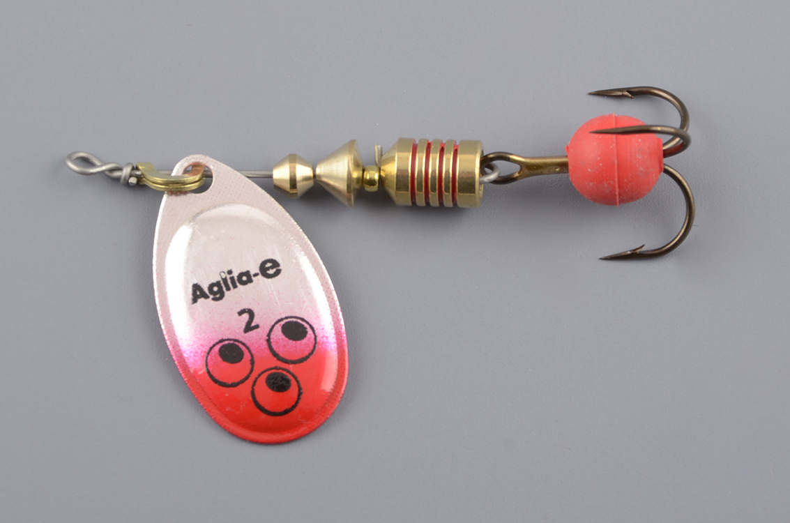 Блесна Mepps Aglia-E № 2 серебро/розовый (4,5гр)