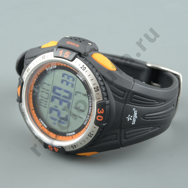 Часы-глубиномер подводные Sargan Вектор 100М оранжевые кнопки/оформление SARGAN
