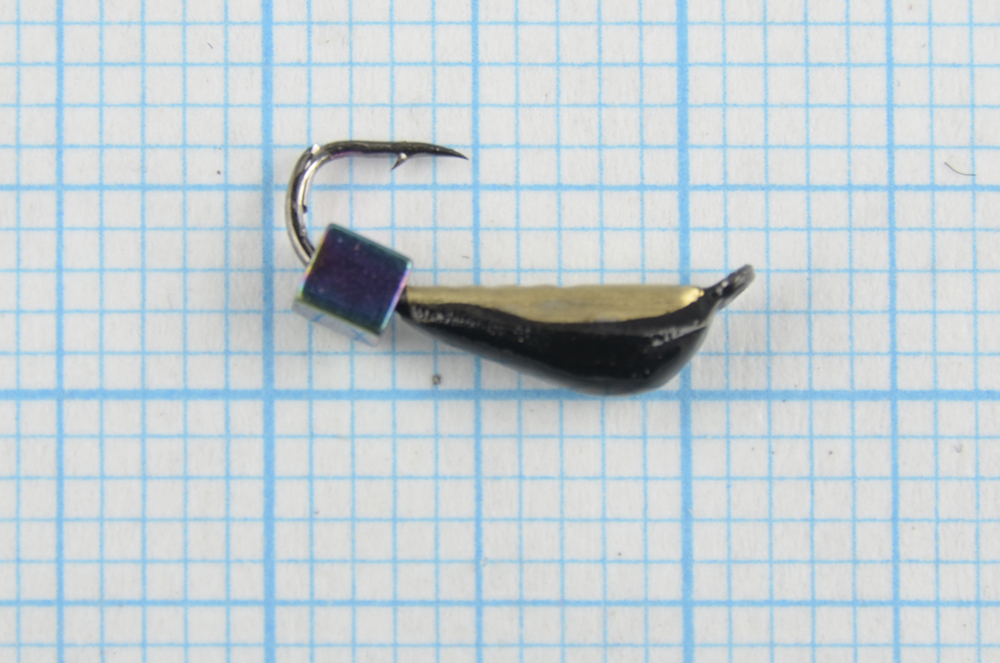 Мормышка вольфрам. Санхар Поденка №1 кубик хамелеон хамелеон, латунь (10 шт/уп)