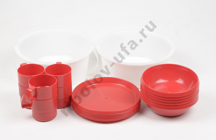 Набор для пикника Дачный-8 (кружка 6шт,блюдо-6шт,тарелка-6шт,контейнер -1шт)