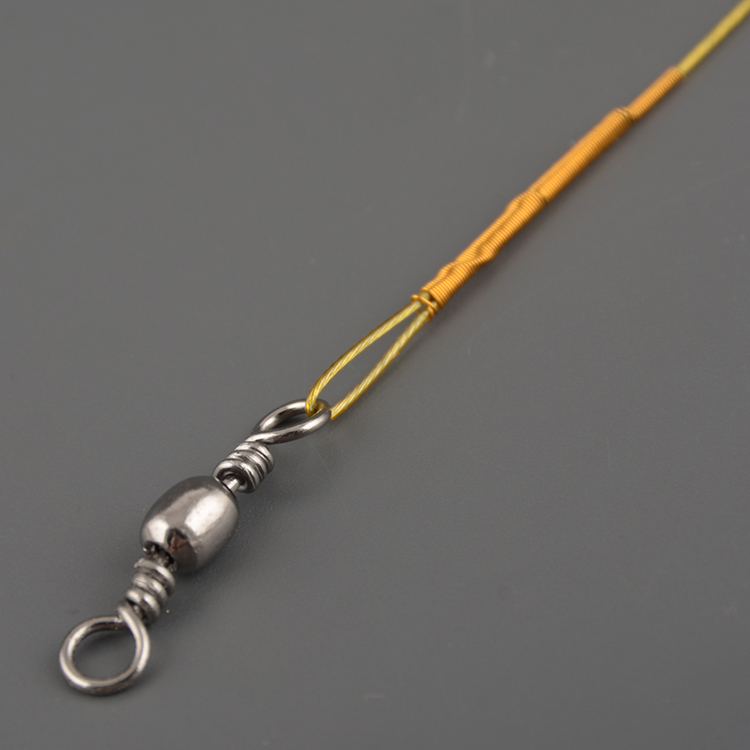 Поводок сталь No name 13кг 1х7 (15см,18см,22см,25см,28см) золото 