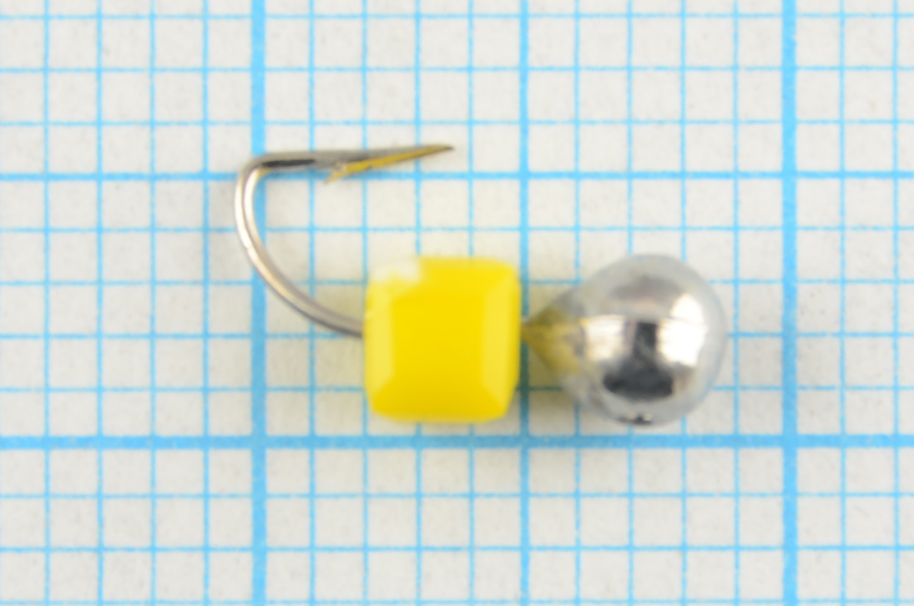 Мормышка Мир Вольфрама Дробь сырный кубик на крючке д. 3 мм серебро