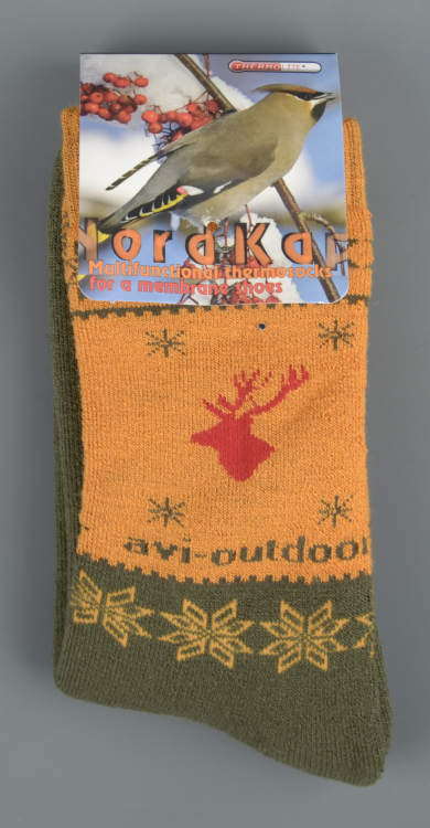 Термоноски AVI-Outdoor NordKapp (арт. 519-1Н) р.36-38 оранж-болотные 40%шерсть мериноса40%termolite