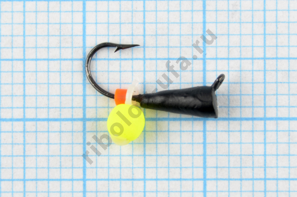 Мормышка Wormix точеная вольфрамовая Конус d=2,5 с бусиной Неон 0,4гр арт. 338