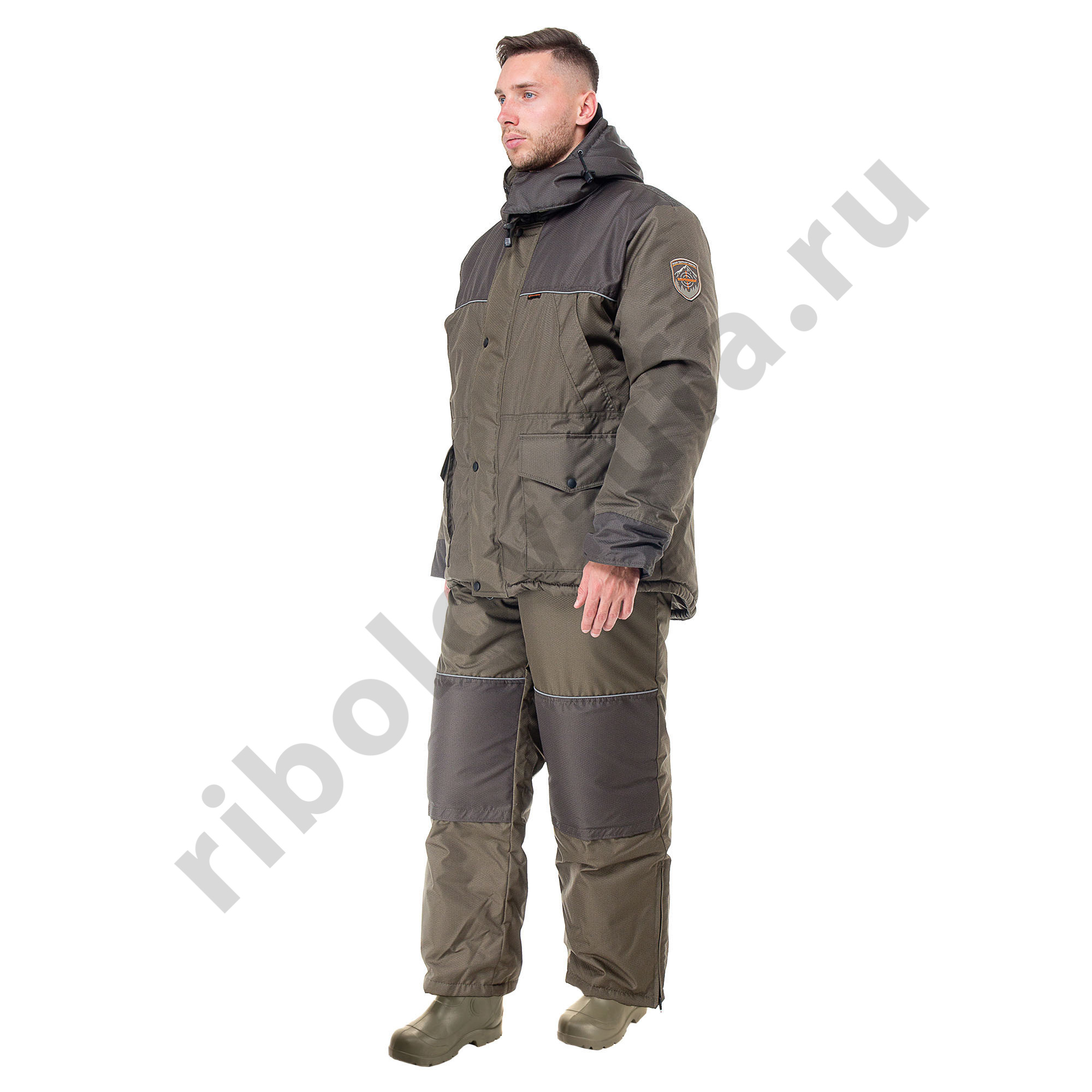 Костюм зимний Huntsman Полюс цв. Хаки ткань Cell со снегозащ. гетрами р. 52-54 рост 170-176 (РР)