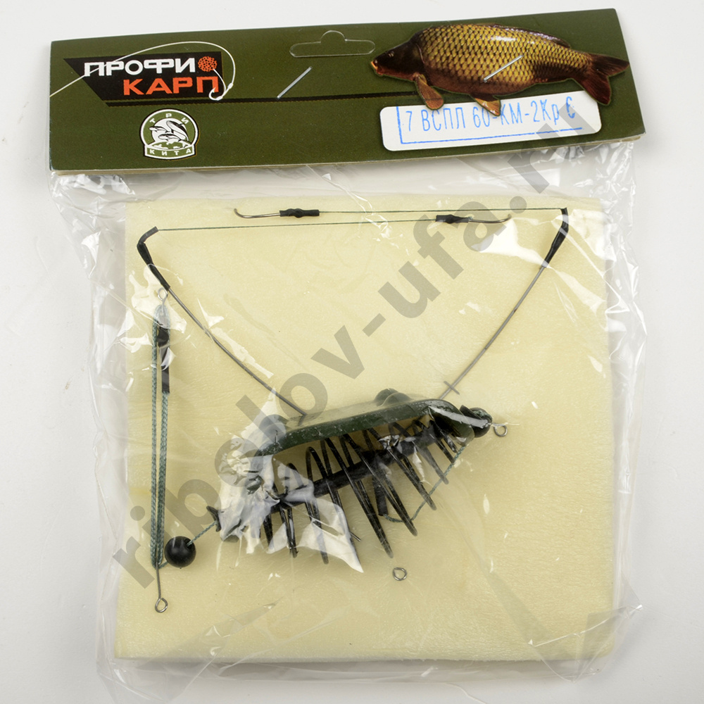 Снасть карповая 7 ВСПЛ 60-КМ-2КР6 (корм.60гр.,кором,2кр№6) Три Кита