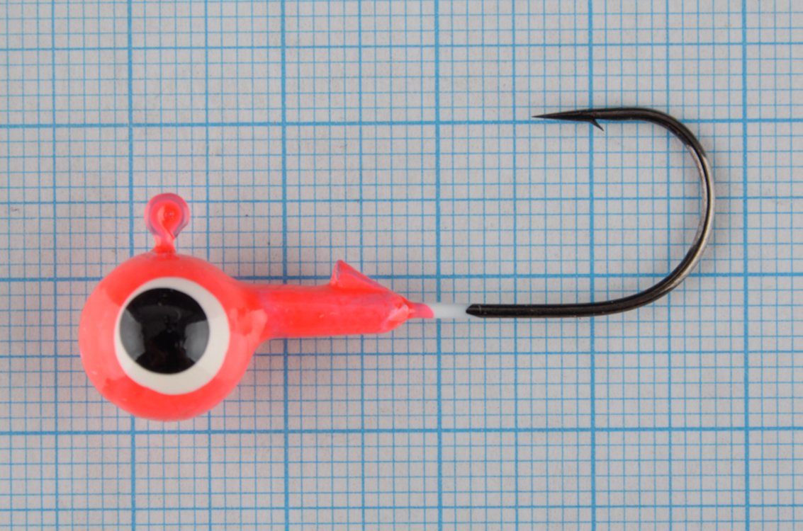 Джиг-головки Мормыш шар 8,5 гр. кр. №2/0 цв. 01-красный