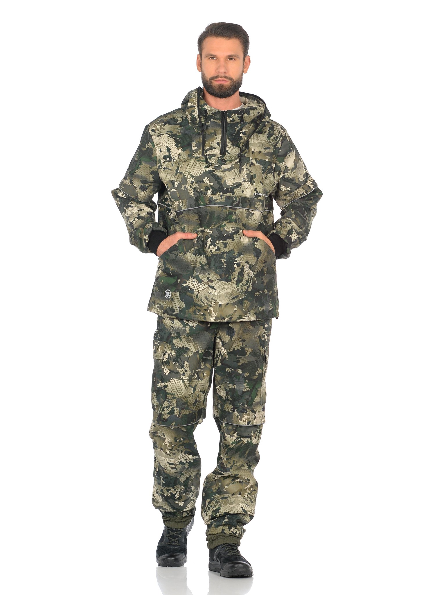 Костюм Huntsman Антигнус-Люкс с ловушк. и пыльн. цв. Зеленый питон, тк.Твил-Пич р. 44-46 (170-176)