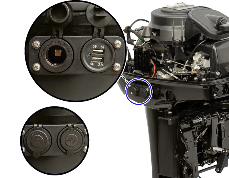 Лодочный мотор 2-х тактный Parsun T 9.9 BMS-USB
