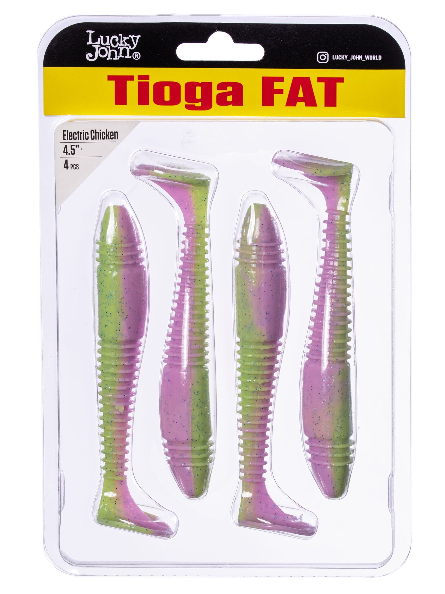 Силиконовая приманка Lucky John Pro Series Tioga Fat 4.5in 11.4см /T92 (4 шт/уп)